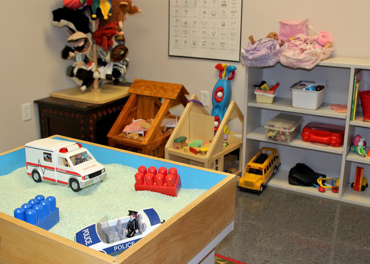 Children's counseling and therapy toy room.